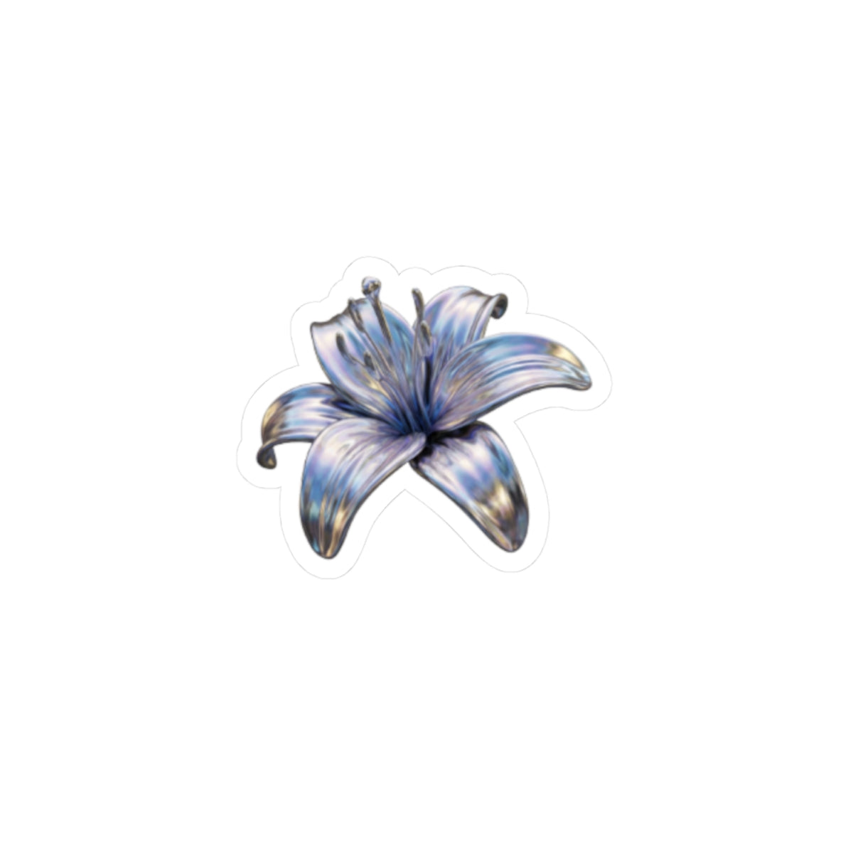 Blue Lily Floral Sticker