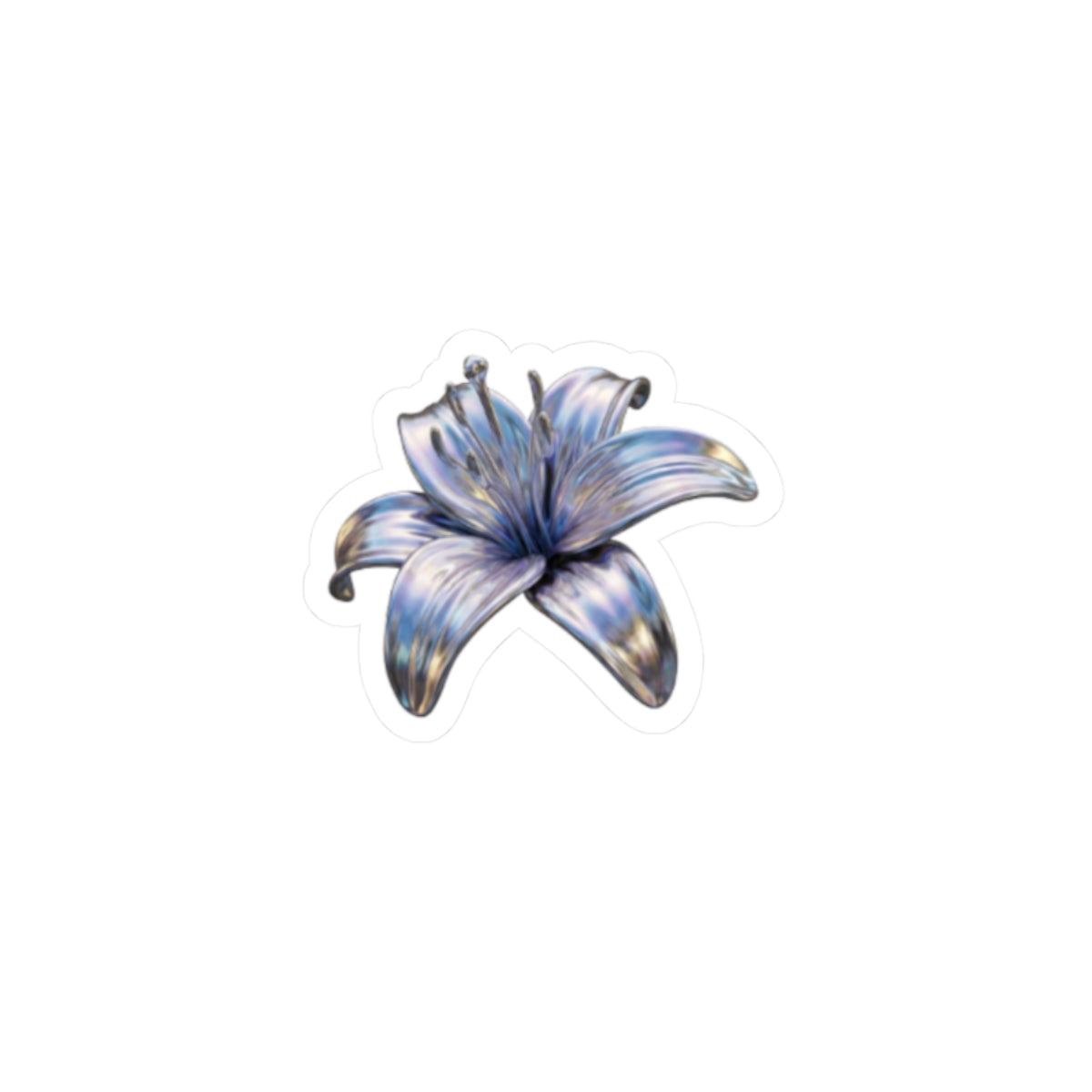 Blue Lily Floral Sticker