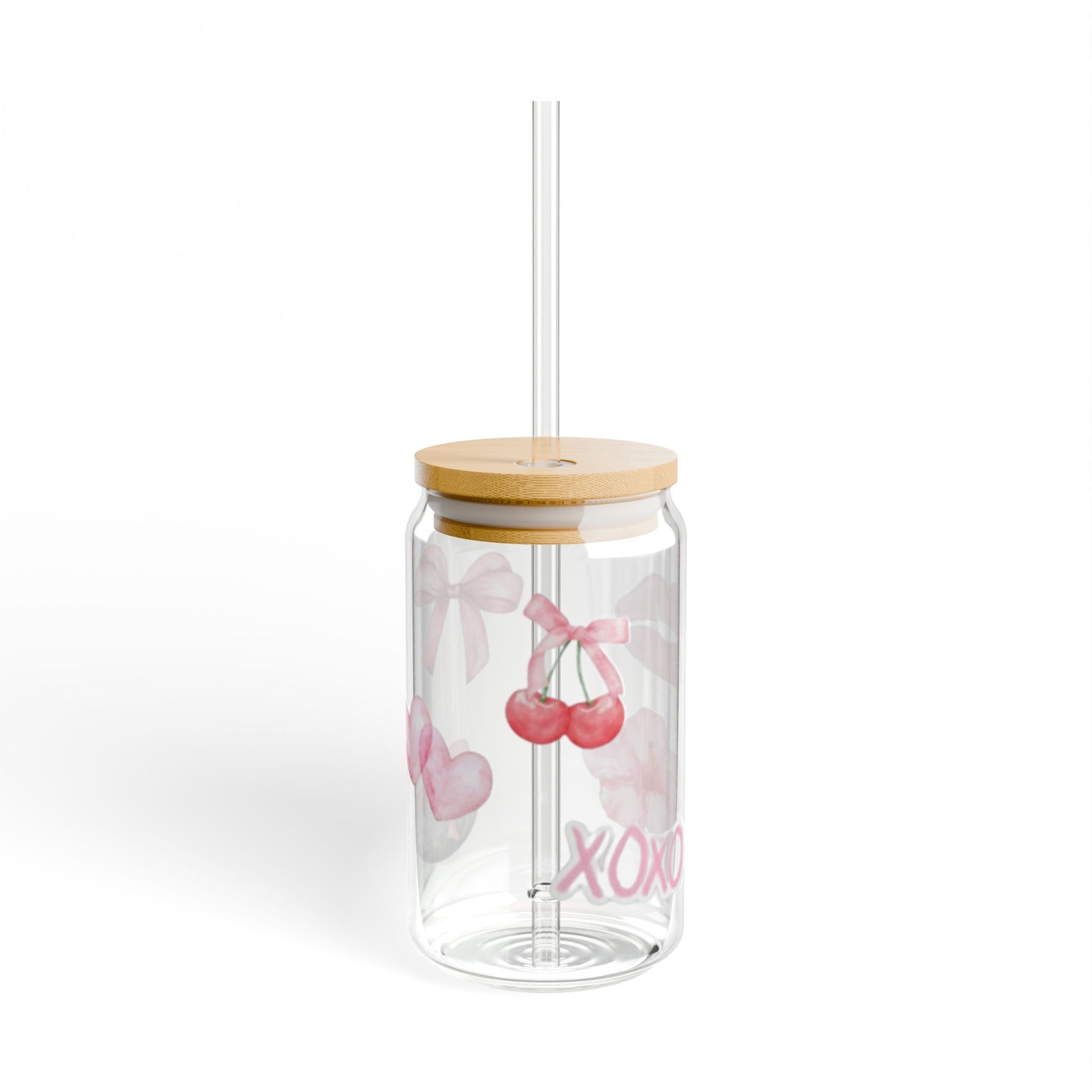 Cherry & Hearts Sipper Glass